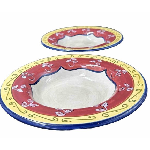 Pier 1 Vallarta Earthenware Pasta Soup Bowls Set of 2 Bowls 10.75 In Diameter - Picture 5 of 10